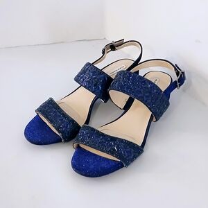 Alex Marie Colina Two Metallic Rhinestone Shoes Size 8W